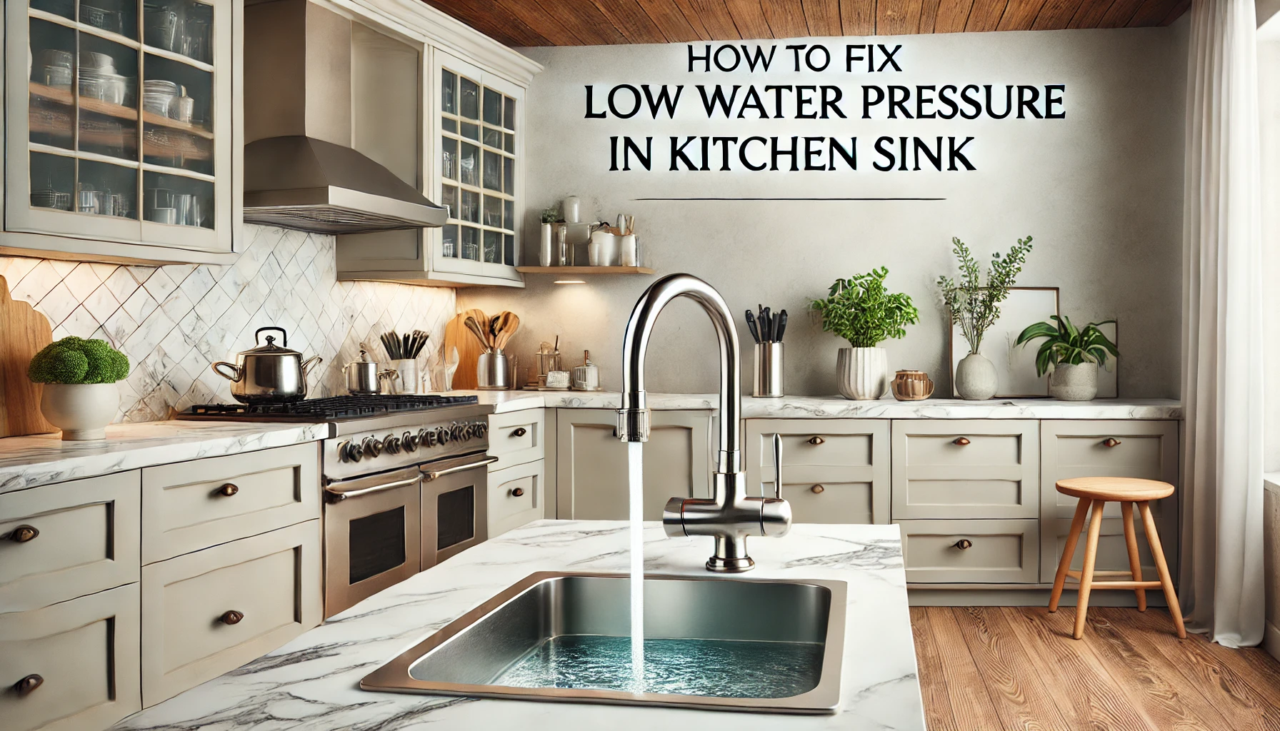 Featured image of an article having title How to Fix Low Water Pressure in Kitchen Sink