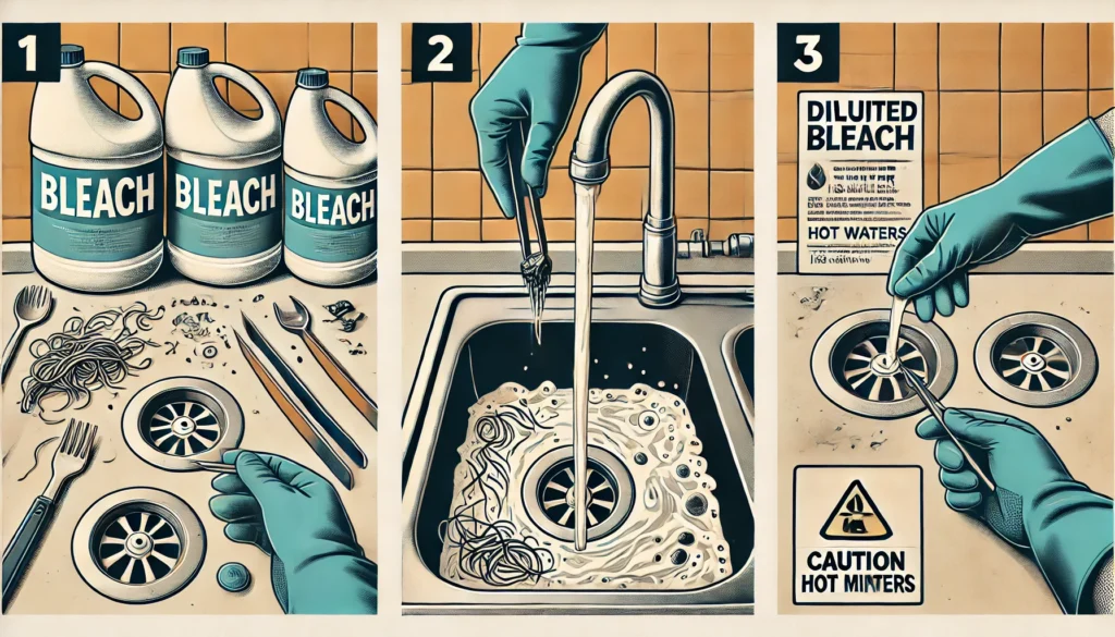 Image illustrating Step-by-Step Guide to Cleaning Drains with Bleach