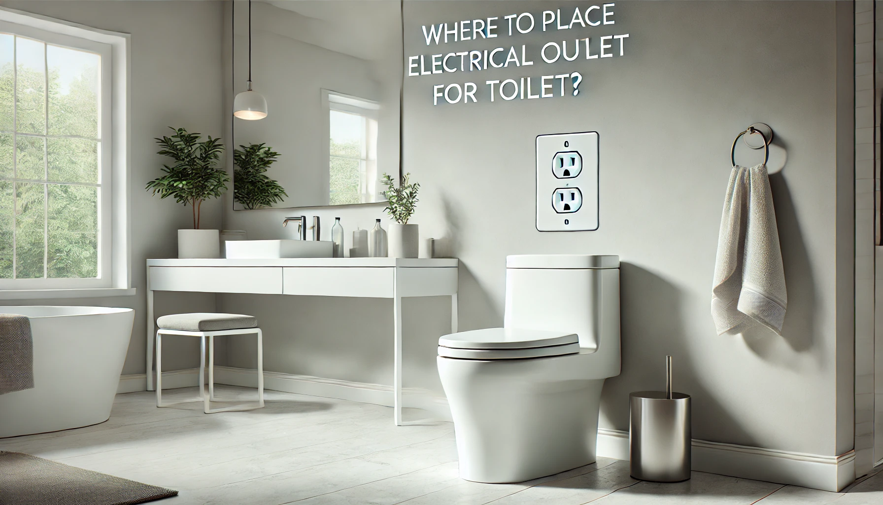 Featured image of an article having title where to place electrical outlet for toilet