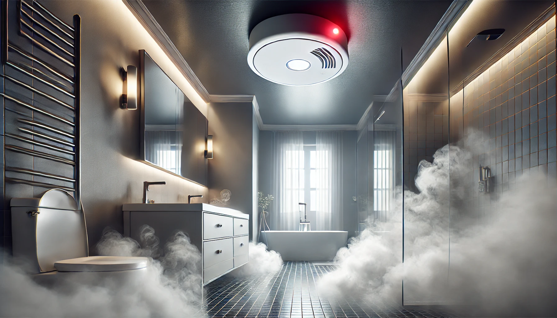 Featured image of an article having title why is the bathroom steam causing alarm to go off