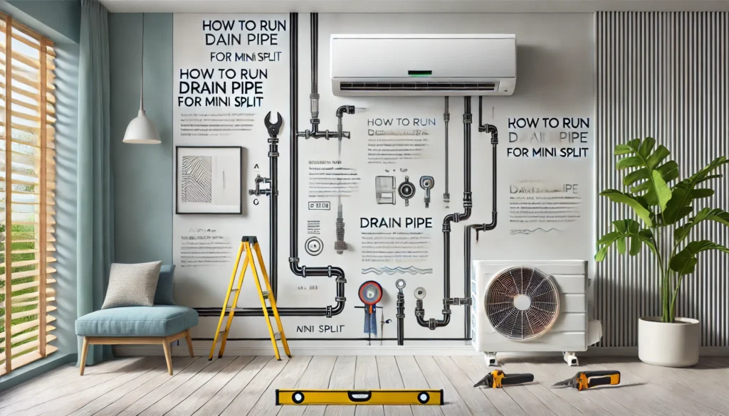 Featured image of an article having title how to run drain pipe for mini split​